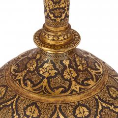 Fine Indian Gold Damascened Koftgari Steel Bottle and Stopper - 4756388