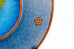 Fine Japanese Cloisonn Enamel Charger Peonies Birds Butterflies Goto Seizabur  - 4556424