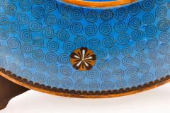 Fine Japanese Cloisonn Enamel Charger Peonies Birds Butterflies Goto Seizabur  - 4556426