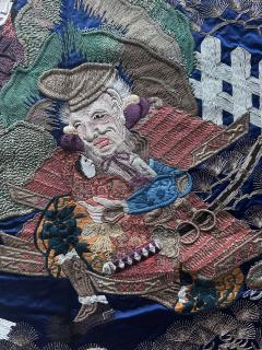 Fine Japanese Embroidery Silk Fukusa Kabuki Story Meiji Period - 4010684