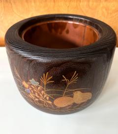 Fine Japanese Hibachi Lacquer with Inlays Meiji Period - 3646448