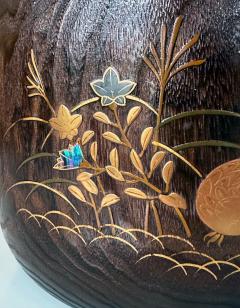 Fine Japanese Hibachi Lacquer with Inlays Meiji Period - 3646451