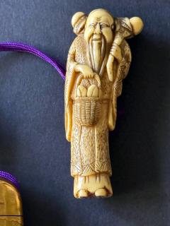 Fine Japanese Inro with Maki e and Inlay by Shokasai and Shibayama - 4401566