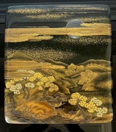 Fine Japanese Lacquer Fujiyama Makie Suzuribako with Complete Writing Implements - 3035960