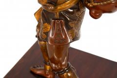 Fine Japanese Meiji Period Bronze Sculpture Okimono of Fire Watchman - 4550345