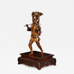 Fine Japanese Meiji Period Bronze Sculpture Okimono of Fire Watchman - 4552014