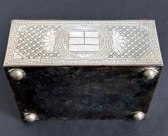 Fine Korean Box with Tray Iron with Silver Inlay Joseon Dynasty - 3647682