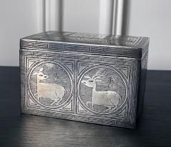 Fine Korean Iron Tobacco Box with Silver Inlay Joseon Dynasty - 2953412