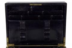 Fine Leather Bound Stationary Box w Bramah Lock England c 1872 - 725368