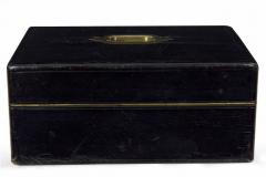 Fine Leather Bound Stationary Box w Bramah Lock England c 1872 - 725372