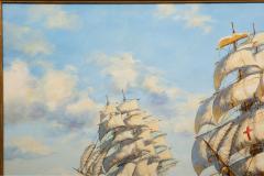 Fine Maritime Seascape Painting of American Clipper Ships by Henry Scott - 4483979