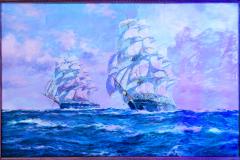 Fine Maritime Seascape Painting of American Clipper Ships by Henry Scott - 4736180