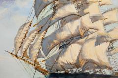 Fine Maritime Seascape Painting of American Clipper Ships by Henry Scott - 4736183