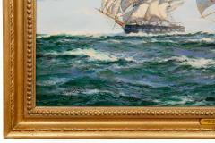Fine Maritime Seascape Painting of American Clipper Ships by Henry Scott - 4736186