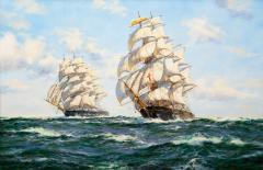 Fine Maritime Seascape Painting of American Clipper Ships by Henry Scott - 4738017