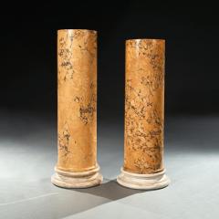 Fine Matched Pair of 19th Century Italian Scagliola Siena Marble Columns - 3947033