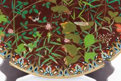 Fine Meiji Cloisonn Enamel Charger Bamboo and Insects Attributed Goto - 4556433