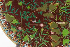 Fine Meiji Cloisonn Enamel Charger Bamboo and Insects Attributed Goto - 4556439