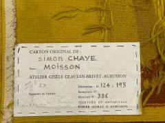 Fine Mid century French tapestry Signed by Simon Chaye 4 0 x 6 2  - 4241524