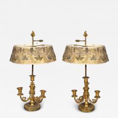 Fine Pair Of Charles X Gilt Bronze Bouillotte Lamps - 4219071