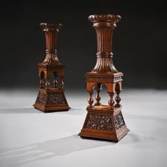 Fine Pair of 19th Century Arts Crafts Oak Torcheres Robert Lorimer - 2306626