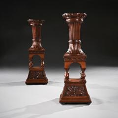 Fine Pair of 19th Century Arts Crafts Oak Torcheres Robert Lorimer - 2306627