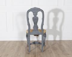 Fine Pair of 19th Century Swedish Rococo Chairs in Black Paint - 4353402