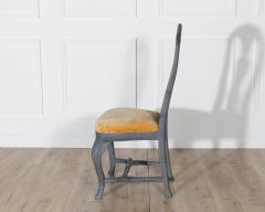 Fine Pair of 19th Century Swedish Rococo Chairs in Black Paint - 4353405