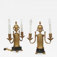 Fine Pair of E F Caldwell Gilt Bronze Two Light Lamps circa 1900 - 714496