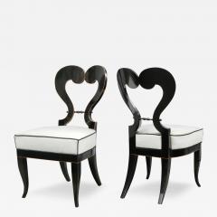 Fine Pair of Ebonized Biedermeier Side Chairs - 3709379