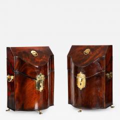 Fine Pair of English George III Period Antique Mahogany Boxes circa 1780 - 4504239