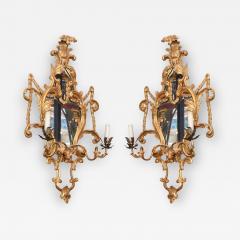 Fine Pair of George III Giltwood Two Light Sconces - 2155446