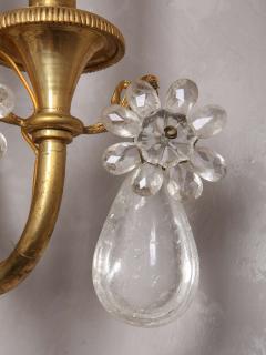 Fine Pair of Gilt Bronze and Rock Crystal Wall Lights France - 632773