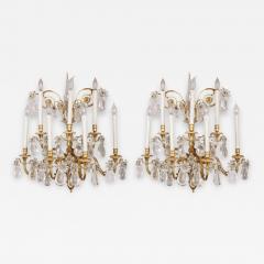 Fine Pair of Gilt Bronze and Rock Crystal Wall Lights France - 633522