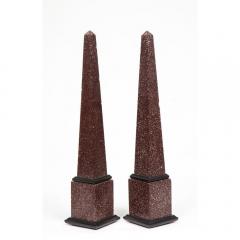 Fine Pair of Italian Grand Tour Egyptian Porphyry Obelisks - 1062927