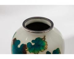 Fine Pair of Japanese Cloisonn Enamel Vases by Ando with Grapes on White Ground - 4552891