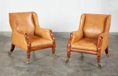 Fine Pair of Leather Library Chairs - 3754396