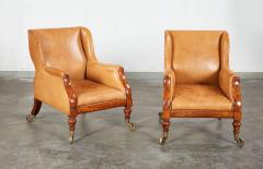 Fine Pair of Leather Library Chairs - 3754399