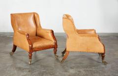 Fine Pair of Leather Library Chairs - 3754400