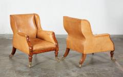 Fine Pair of Leather Library Chairs - 3754401