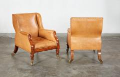 Fine Pair of Leather Library Chairs - 3754402