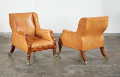 Fine Pair of Leather Library Chairs - 3754403