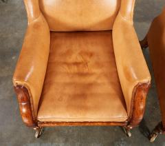 Fine Pair of Leather Library Chairs - 3754404