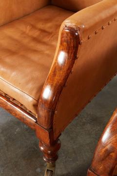 Fine Pair of Leather Library Chairs - 3754406