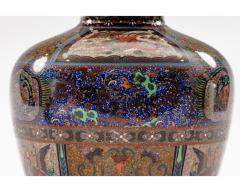 Fine Pair of Meiji Cloisonn Enamel Vases Attributed to The Ando Jubei Company - 4556117