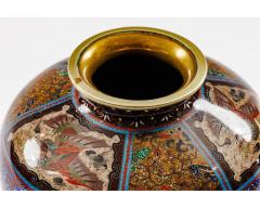 Fine Pair of Meiji Cloisonn Enamel Vases Attributed to The Ando Jubei Company - 4556120