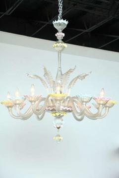 Fine Pair of Murano Glass Twelve Light Chandeliers 1950s Italy - 4702932