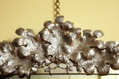 Fine Pair of Silvered Metal Oak Leaf Mirrors Mirrors - 3937289