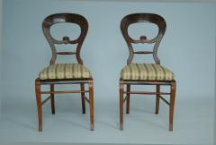 Fine Pair of Walnut Biedermeier Chairs Vienna c 1825  - 3534848