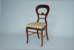 Fine Pair of Walnut Biedermeier Chairs Vienna c 1825  - 3534849